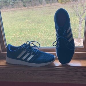 Adidas Women's Navy and White Sneakers
